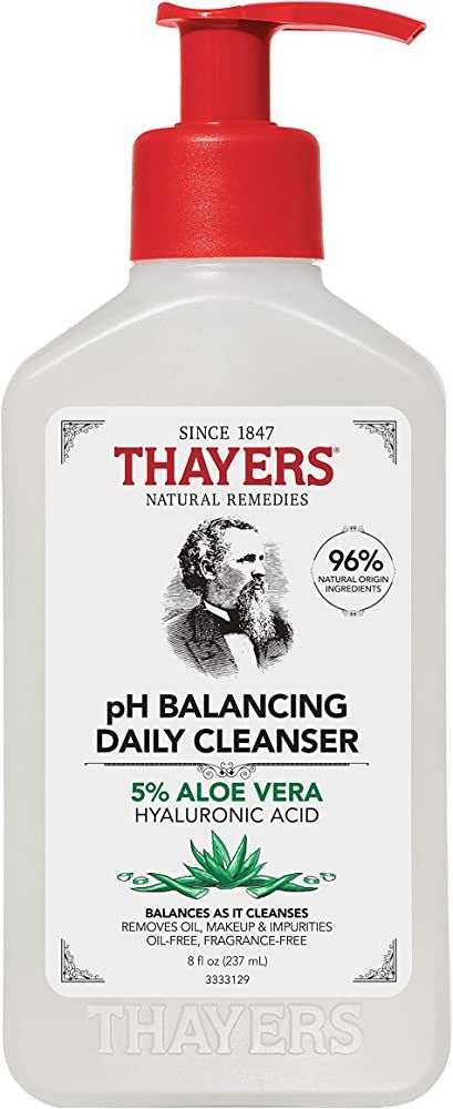 Thayers pH Balancing Daily Cleanser, Face Wash with Aloe Vera, Gentle and Hydrating Skin Care for... | Amazon (US)