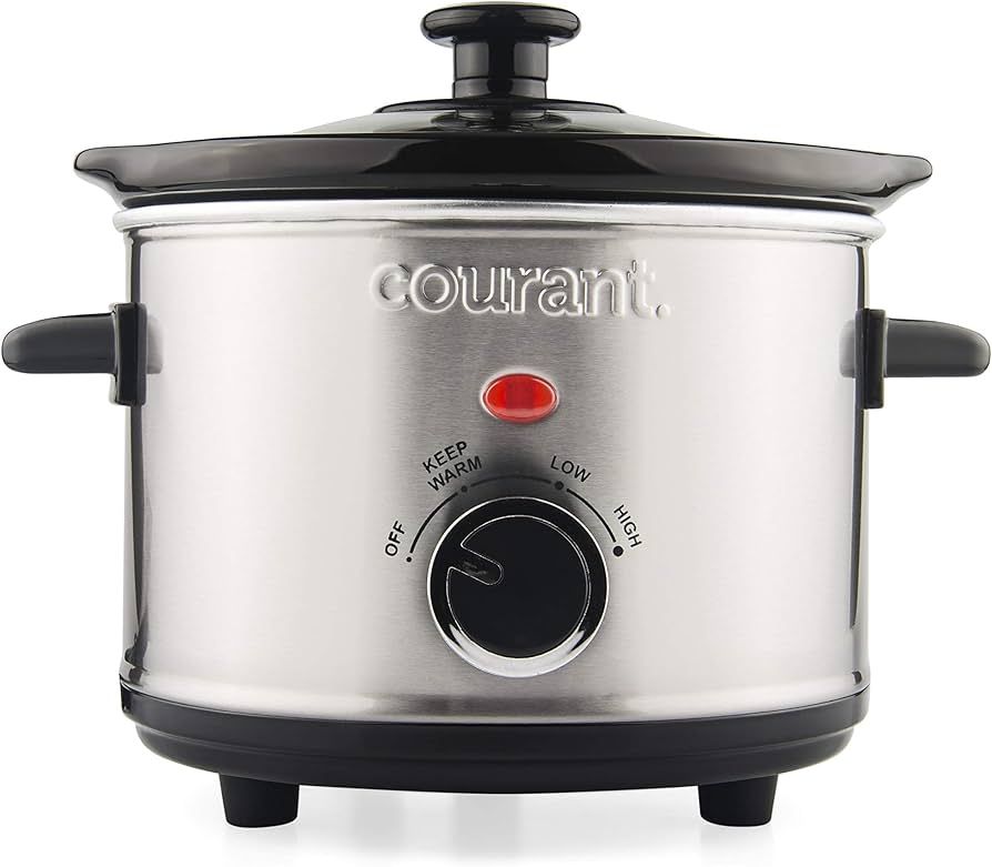 Courant Mini Slow Cooker Crock, with Easy Options 1.6 Quart Dishwasher Safe Pot, Stainless Steel | Amazon (US)