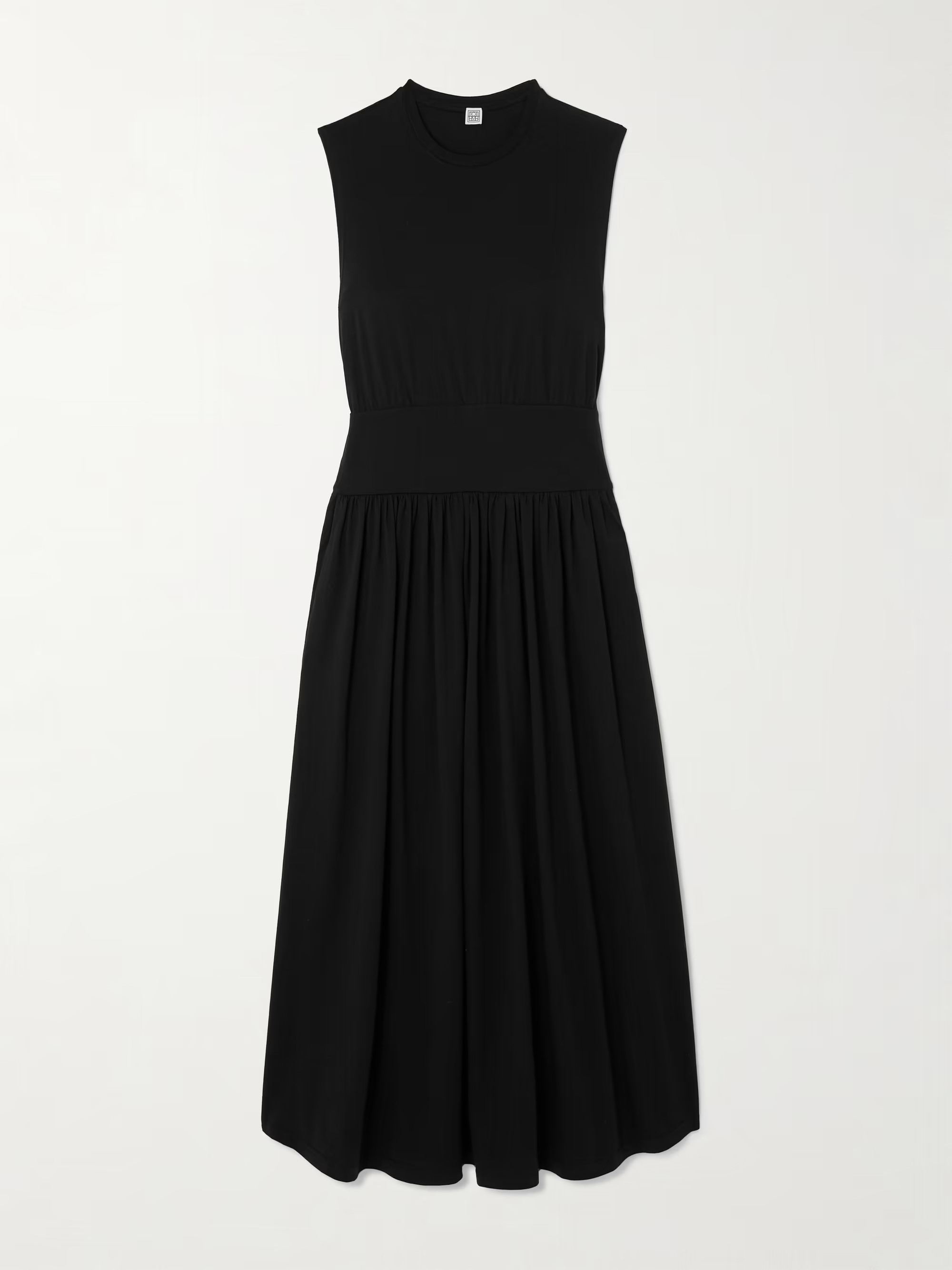 Pleated organic cotton-jersey midi dress | NET-A-PORTER APAC