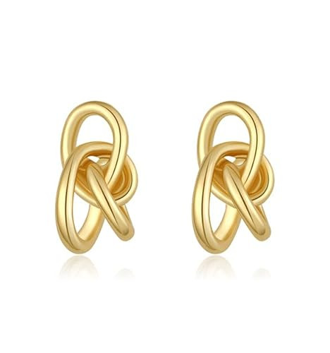 Chunky Gold Earrings for Women Gold Statement Knot Hoop Earrings Geometric Dangle Earrings Trendy Jewelry Gift | Amazon (US)