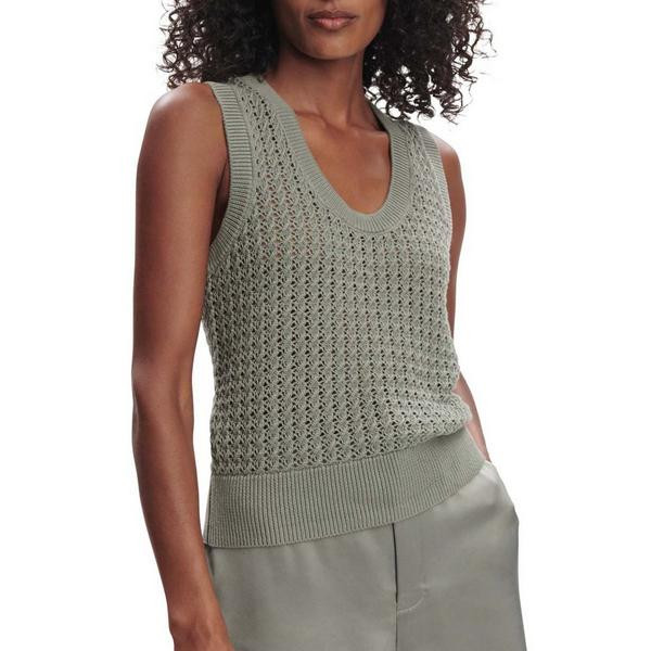 Women's Varley Ferns Open Knit Scoop Neck Tank Top XLarge Shadow | Scheels Sports
