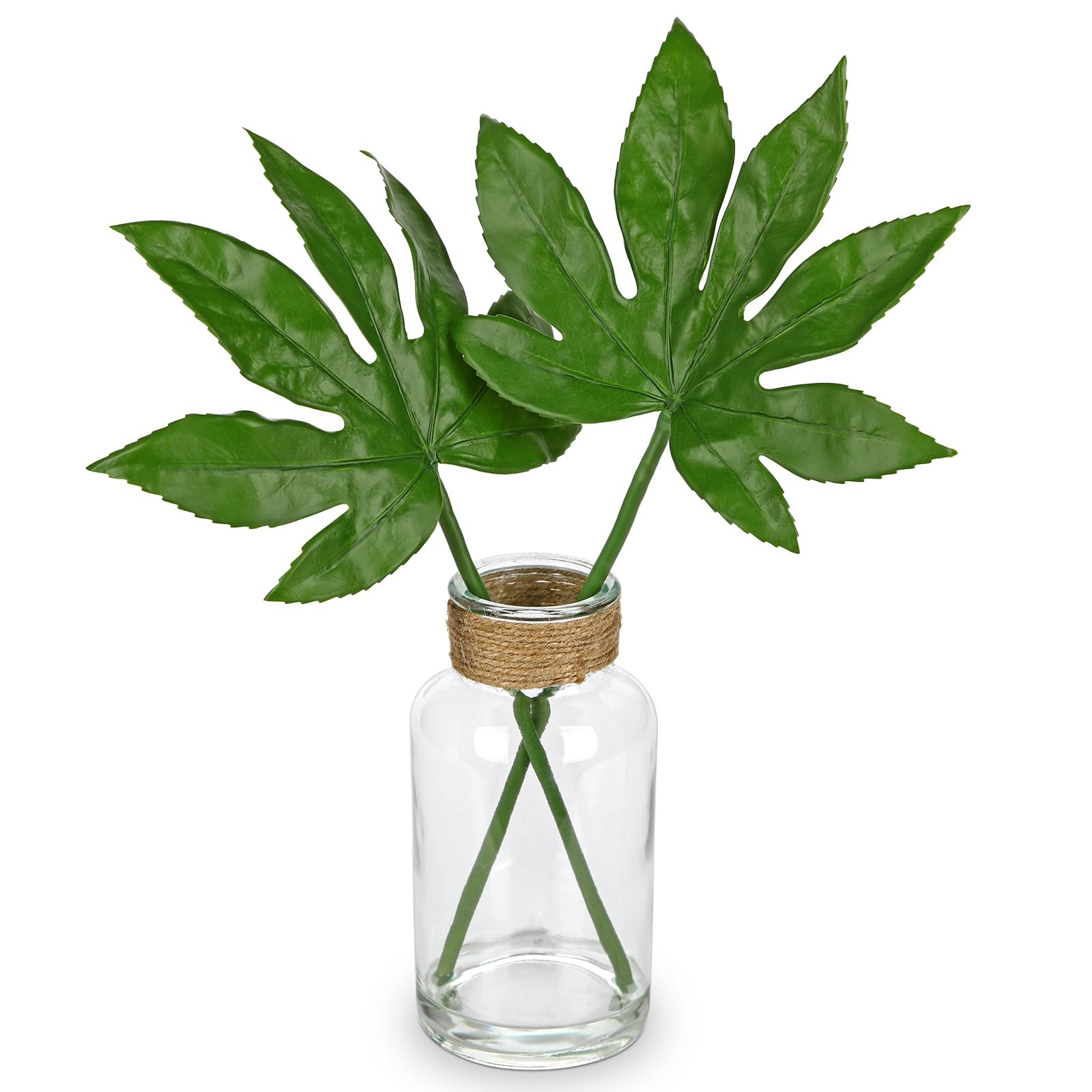 Fake Plants Faux Greenery Stems in Glass Vase with Faux Water, Realistic Silk Faux Plants Artific... | Amazon (US)