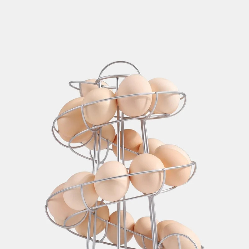 Vigor Egg Holder Countertop Freestanding Wired & Spiral Medium Egg Display Egg Holder For Fresh Eggs, Dispenser Stand - Bulk 3 Sets | Verishop
