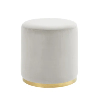 Cerda Round Ottoman Mercer41 Upholstery Color: White | Wayfair North America