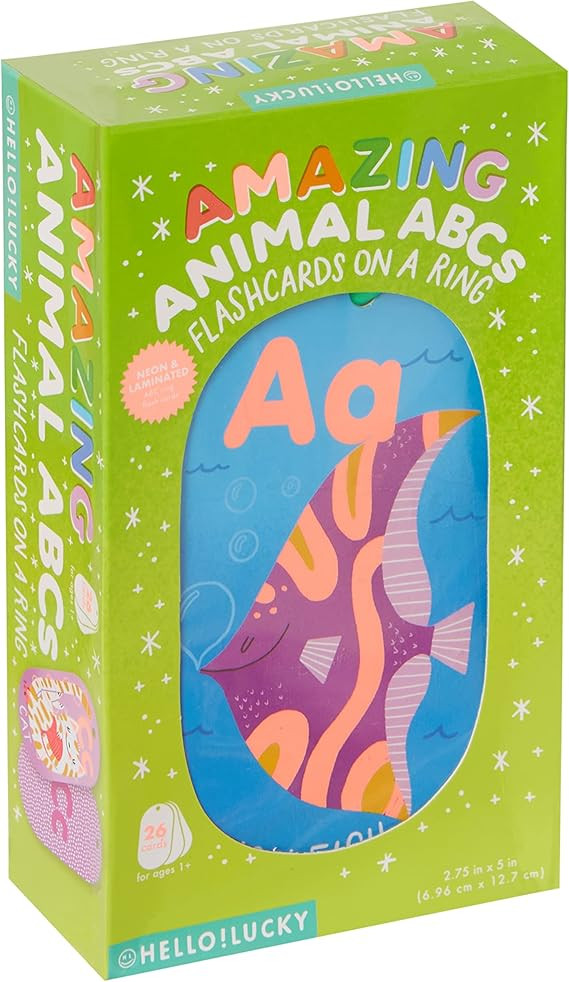 C.R. Gibson BFC4-25076 Hello Lucky Amazing Animals ABC Alphabet Flash Cards with Pictures, Multic... | Amazon (US)
