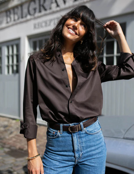 The Boyfriend: Fine Poplin, Chocolate | With Nothing Underneath