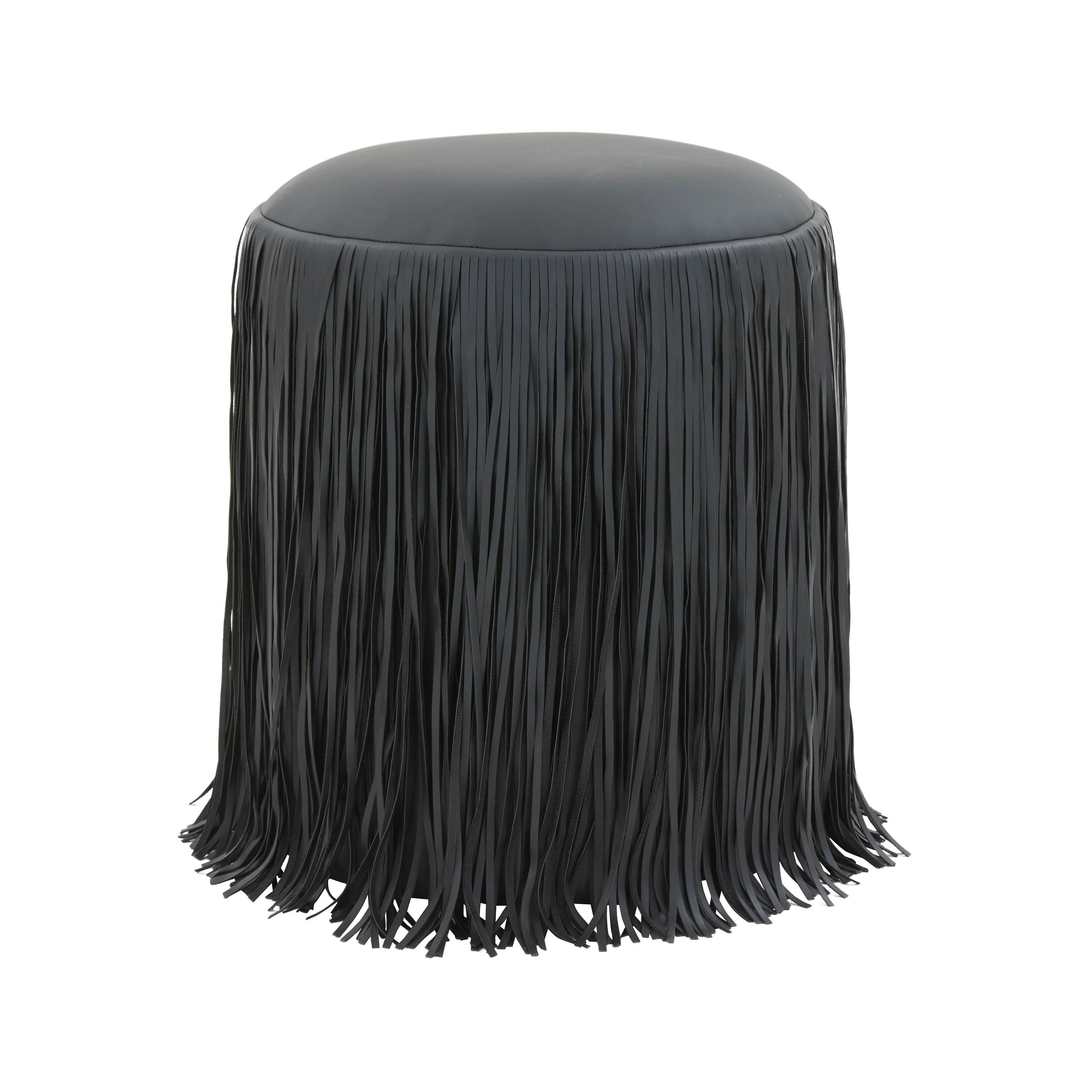 Shag Me Performance Vegan Leather Ottoman | TOV Furniture