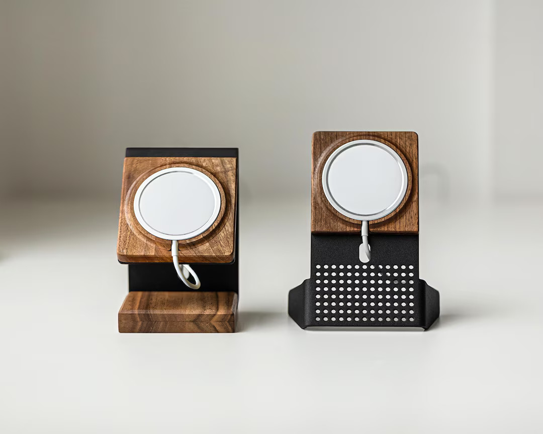 Wooden Wireless Mag Safe, Charging Stand for Apple, Docking Station Magsafe, Gift for Her - Etsy | Etsy (US)