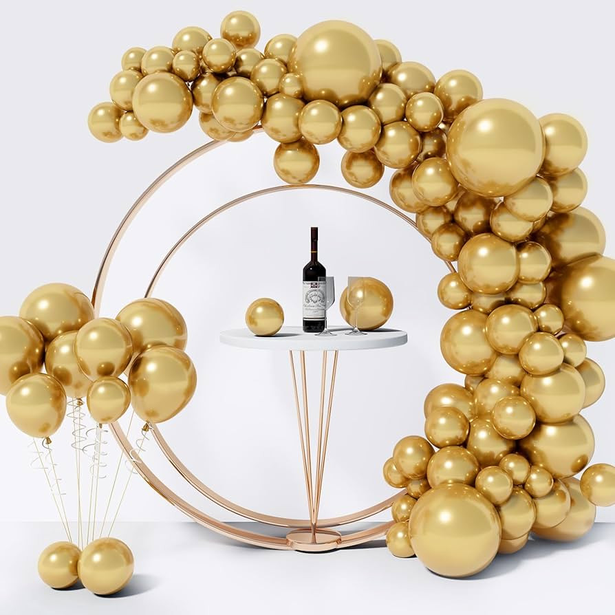 130PCS Metallic Gold Balloons Different Sizes 18" 12" 10" 5" Balloon Garland Arch Kit perfect for... | Amazon (US)