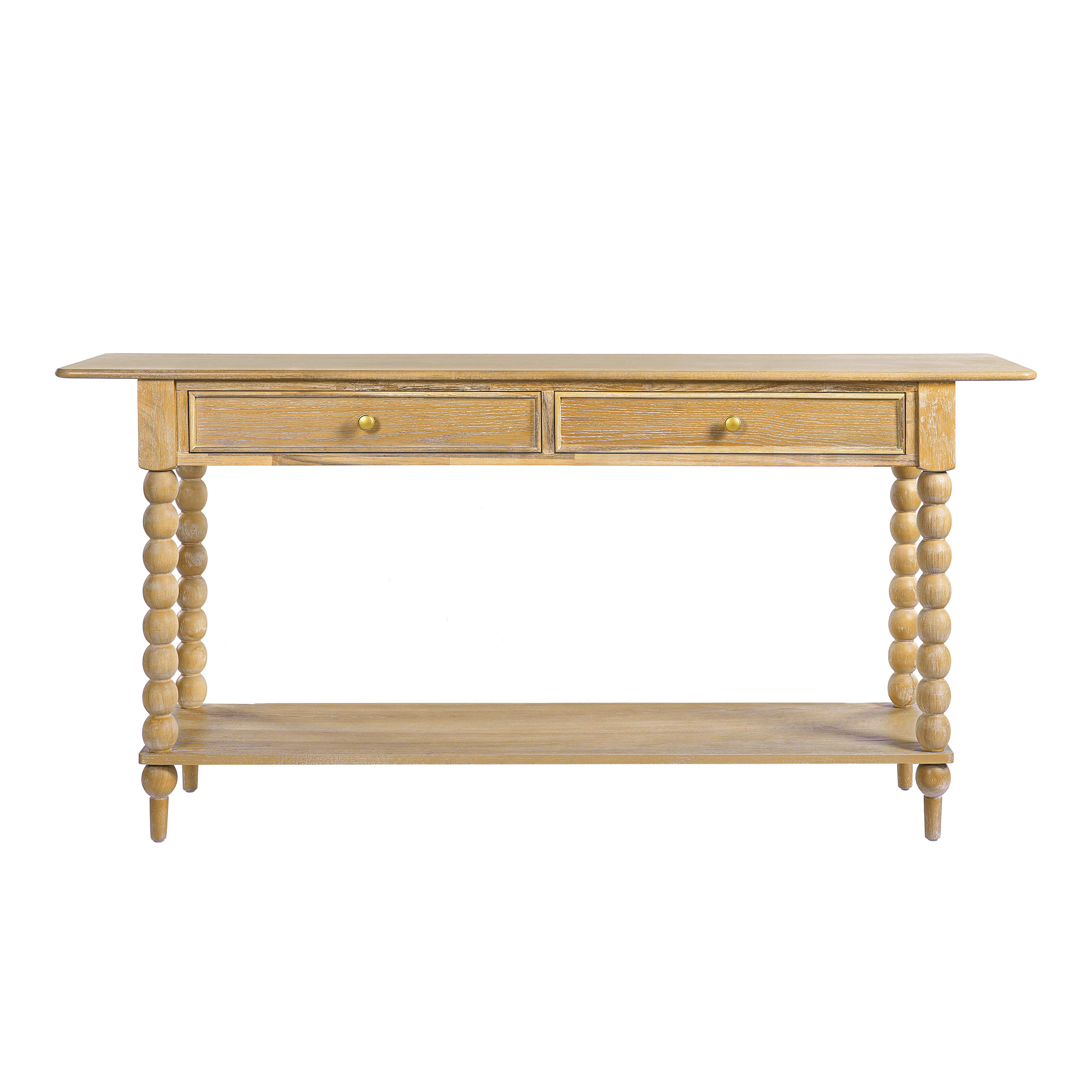NFusion Liora Retro Console Table With 2 Drawers, Shelf, And Spherical Column Legs & Reviews | Wa... | Wayfair North America