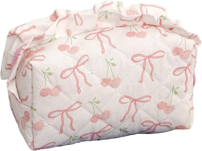 Cute Makeup Bag Travel Cosmetic Bag for Women,Small Floral Organizer Toiletry Bag Make Up Bags,Co... | Amazon (US)