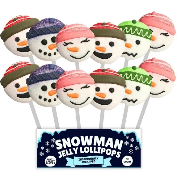 Snowman Jelly Pops, Christmas Lollipops, 12 Count, 10.8 Ounce Box - Walmart.com | Walmart (US)