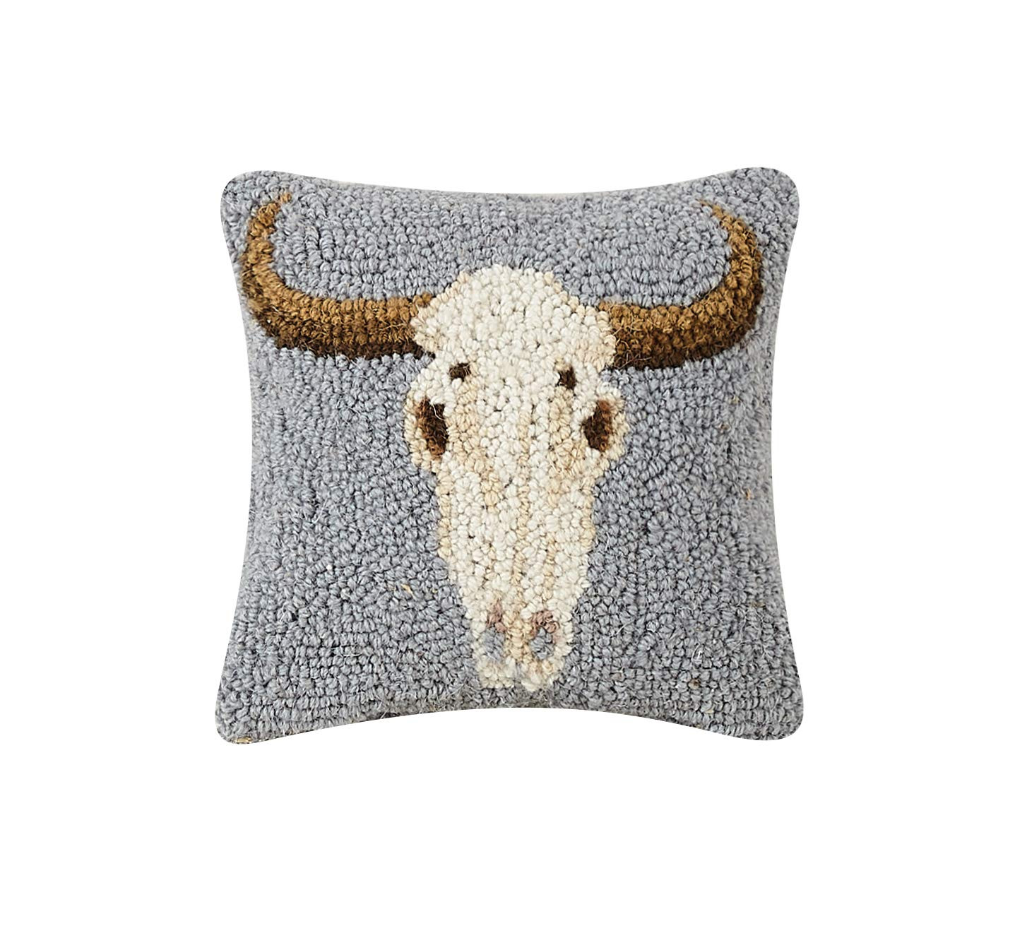 Peking Handicraft 30TG530C08SQ Blown Filled Hook Pillow, 8-inch Square, Wool and Cotton (Cow Skul... | Amazon (US)
