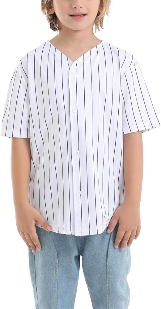 Boy's Baseball Button Down Jersey Kid's Short Sleeve Girls Hip Hop T Shirts Children's Sport Jers... | Amazon (US)