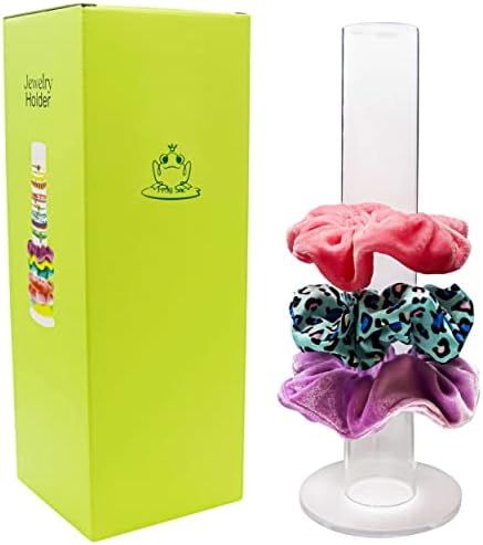 FROG SAC Scrunchie Holder Stand, Acrylic Scrunchy Display, 11 Inch Clear Hair Tie Accessories Org... | Amazon (US)
