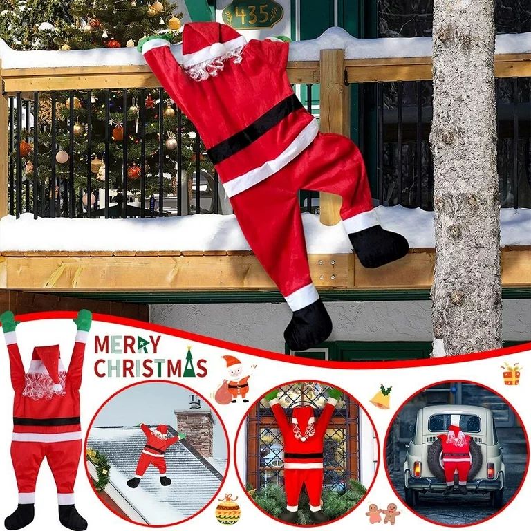5FT Christmas Hanging Santa Claus Decoration Yard Climbing Xmas Party Creative Indoor/Outdoor Chr... | Walmart (US)