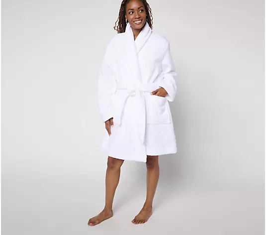 Home Reflections 100% Cotton Plush Bath Robe - QVC.com | QVC