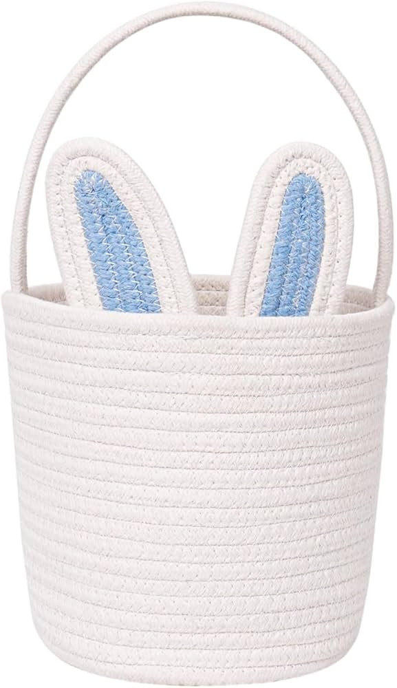 Global Park Easter Baskets for Kids,Bunny Easter Basket with Handle, Egg Hunt Easter Bag Decorati... | Amazon (US)