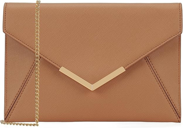 Dexmay Women Envelope Clutch Handbag Medium Saffiano Leather Foldover Clutch Purse | Amazon (US)