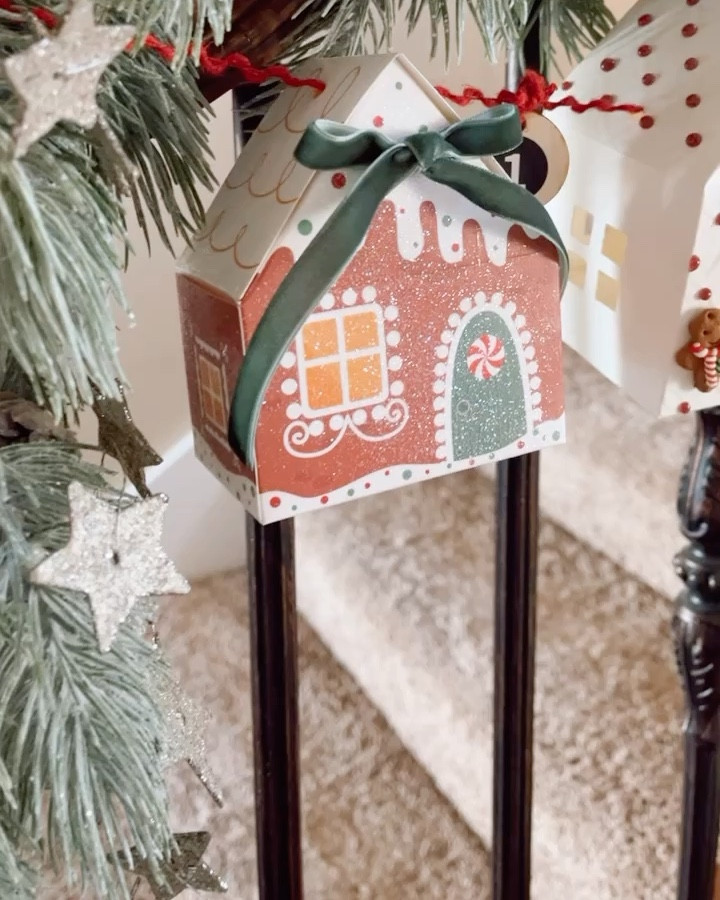 Budget friendly & easy to make Christmas holiday advent calendar.  Apply mod podge & sprinkle white glitter.  Add embellishments & hang.  Cute gingerbread houses. 

#LTKCyberWeek #LTKSeasonal #LTKHoliday