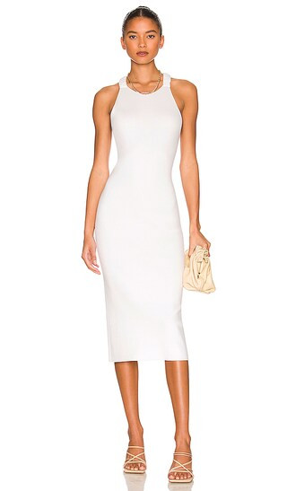 Open Back Midi Dress in Bleach White | Revolve Clothing (Global)