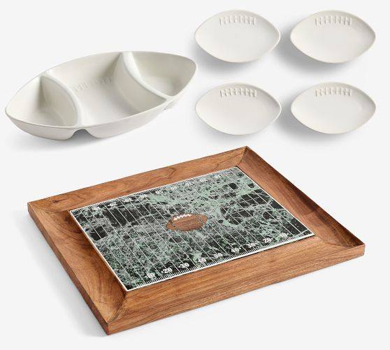 Football Appetizer Plates - Set of 4 | Pottery Barn (US)