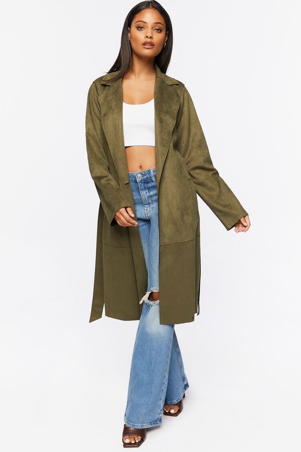 Faux Suede Trench Coat | Forever 21 (US)