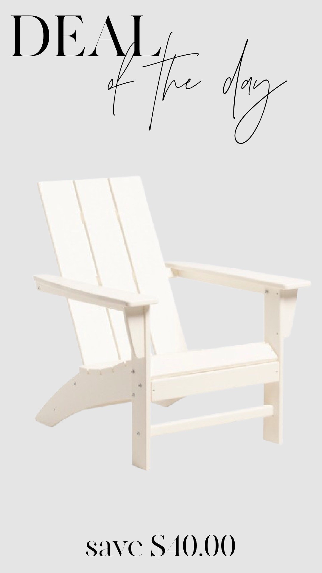 These modern Adirondack chairs combine classic design with contemporary style, offering both comfort and durability at an affordable price. Crafted from high-quality materials, they are built to withstand the elements while providing a relaxed seating experience. Ideal for any outdoor space, these chairs feature a sleek, ergonomic design that provides excellent back support and a spacious seat. Whether you’re lounging on the patio, deck, or in the garden, these chairs offer a stylish, budget-friendly way to enhance your outdoor living area.

#LTKSpringSale #LTKSeasonal #LTKHome