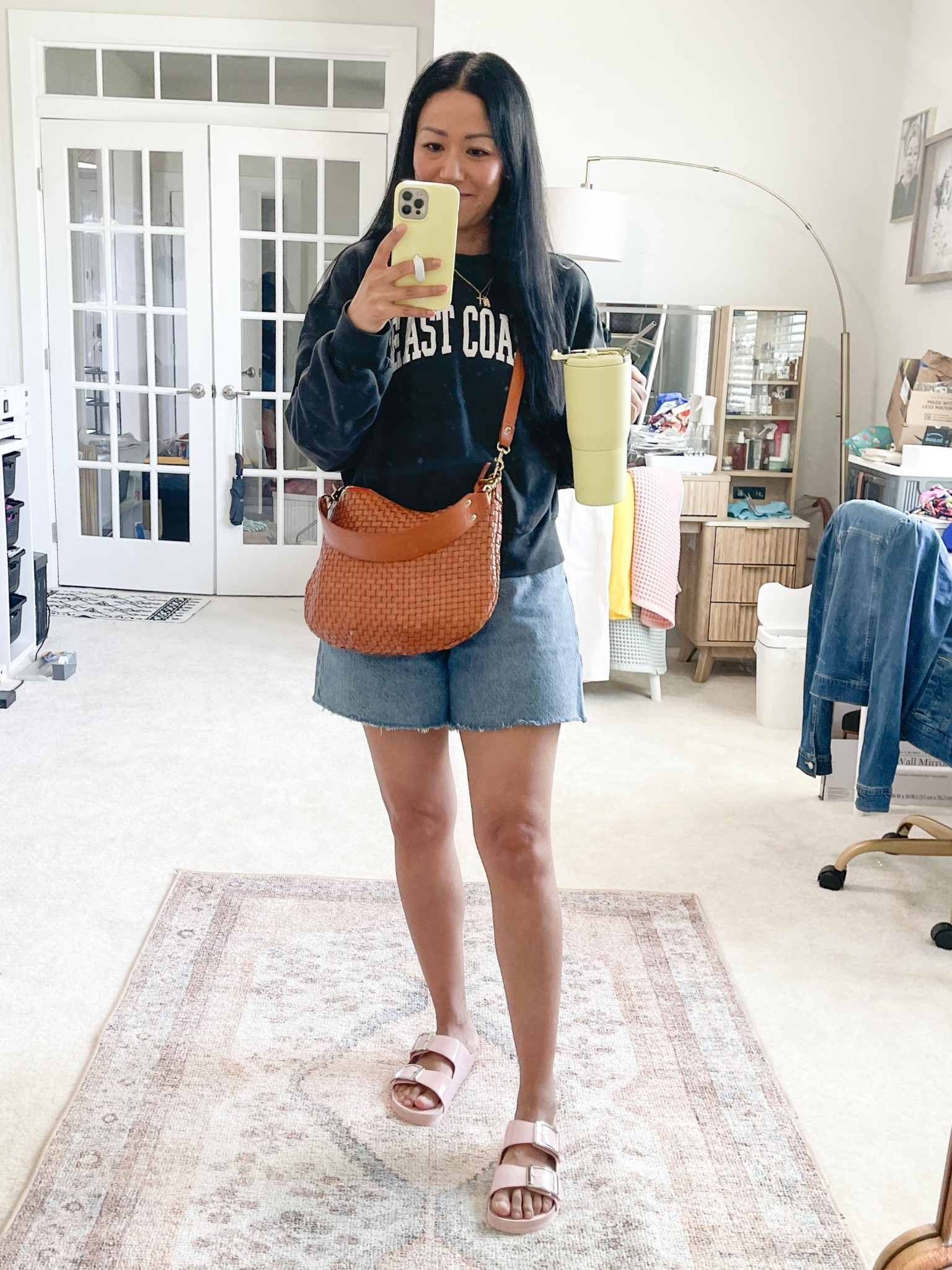 Exact sweatshirt sold out
Size 26 shorts
Sandals are true to size


#LTKSeasonal #LTKStyleTip #LTKFindsUnder50