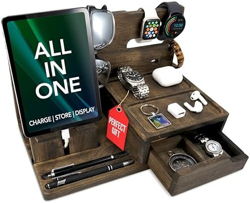 EcoLeafy Dot Nightstand Organizer- Bedside Docking Station for Men- Unique Gifts for Husband, Fat... | Amazon (US)