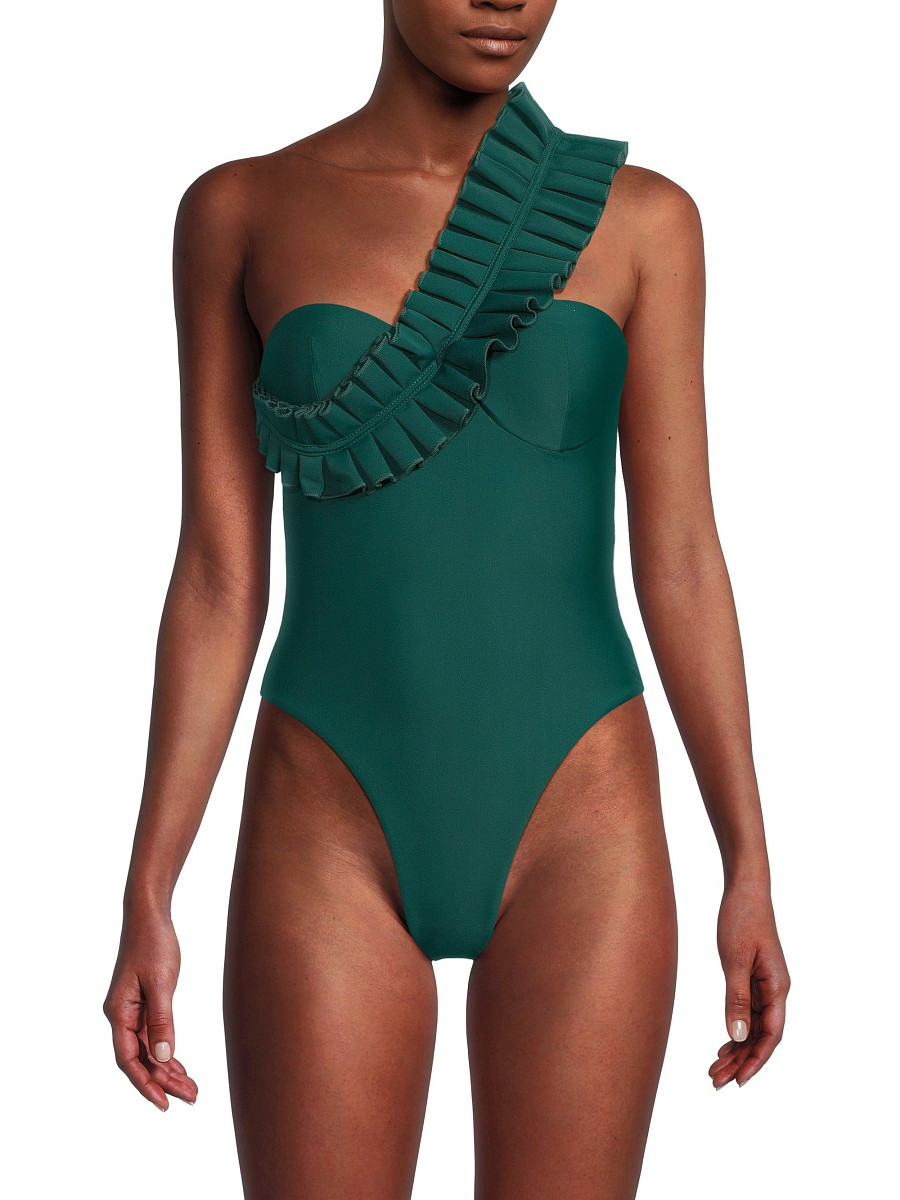 Andrea Iyamah Women's Nisi Ruffle One Piece Swimsuit - Mangrove - Size XS | Saks Fifth Avenue OFF 5TH
