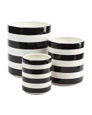 3pc Ceramic Striped Planters Set | Marshalls