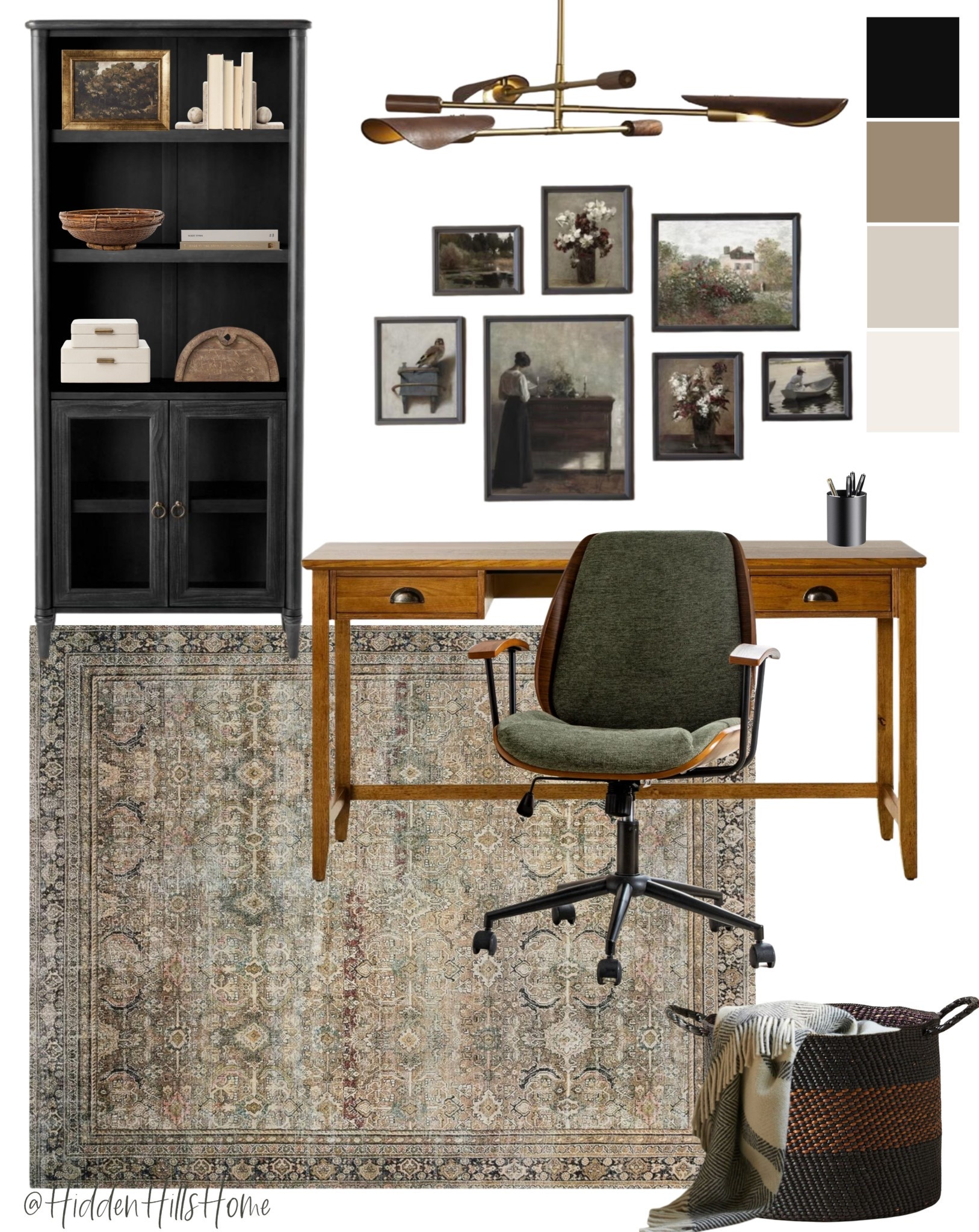 Home office, home decor ideas, office desk, office chair, home office mood board, rug, home design inspiration 

#LTKFindsUnder100 #LTKHome #LTKSaleAlert
