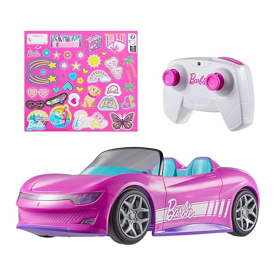 Hot Wheels Barbie RC Toy Car, Remote-Control Pink Convertible, Can Hold 2 Barbie Fashion Dolls & ... | Amazon (US)