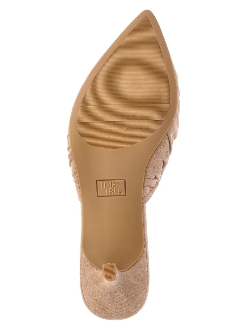 Time and Tru Women's Faux Suede Kitten Heel Mules | Walmart (US)