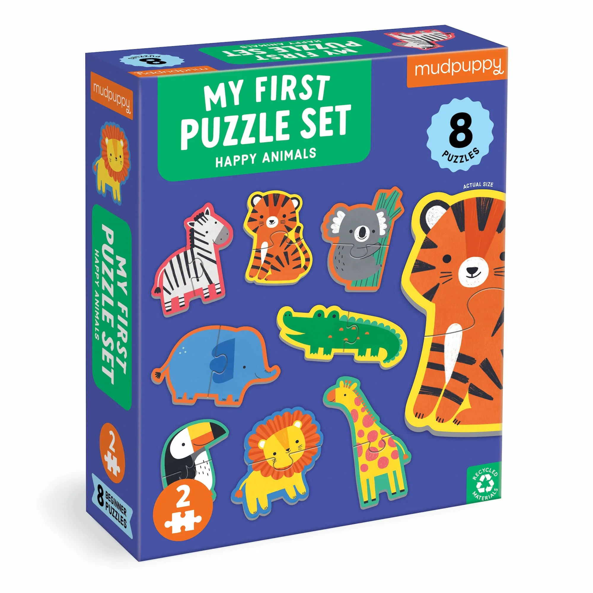 Happy Animals 2 Piece My First Puzzles | Galison