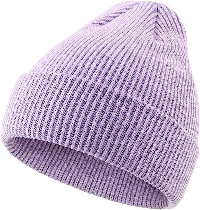 Home Prefer Toddler Boys Girls Rib Knit Kids Hat Warm Cuff Beanie Winter Hat | Amazon (US)