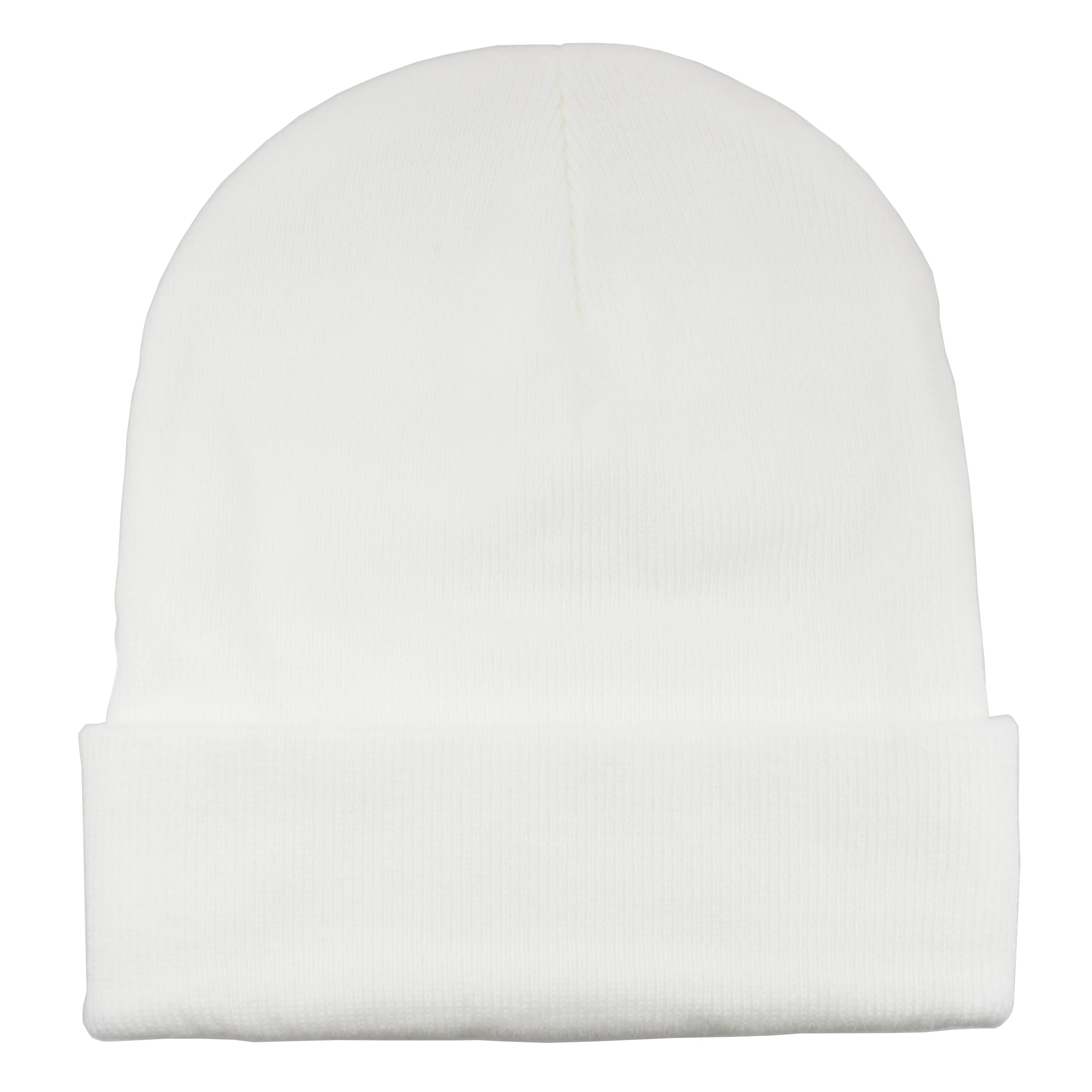 Gelante Beanie Hat Men Women Classic Knit Cuffed Plain Cap - White - Walmart.com | Walmart (US)