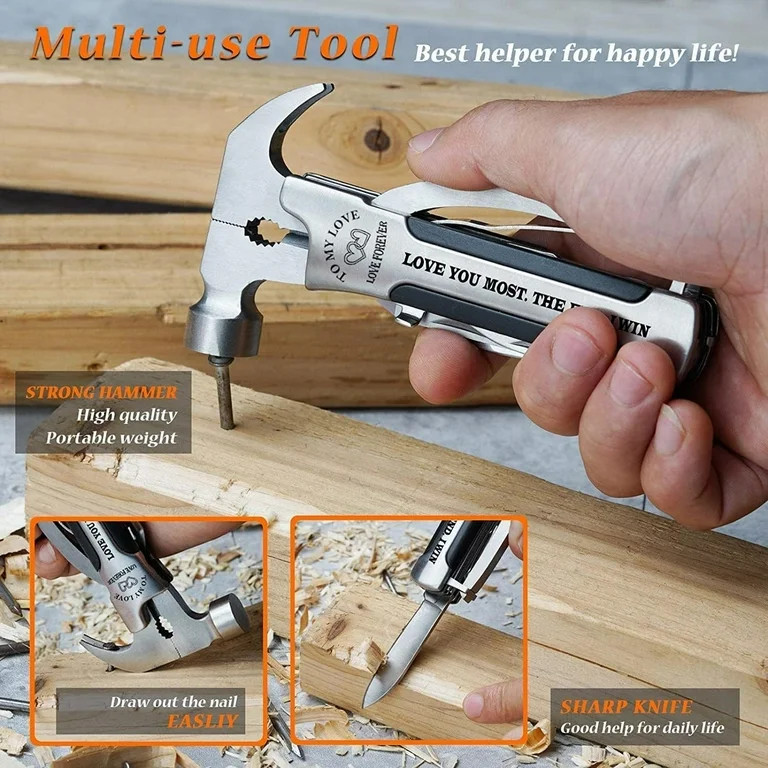 Gifts for Dad Hammer Multitool, All in One Tools from Daughter Son Fathers Day, Unique Birthday I... | Walmart (US)