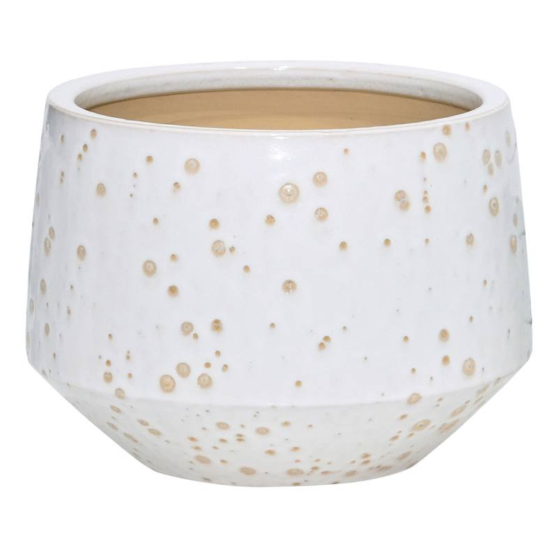 Indoor White Lava Reactive Ceramic Planter, Medium | At Home