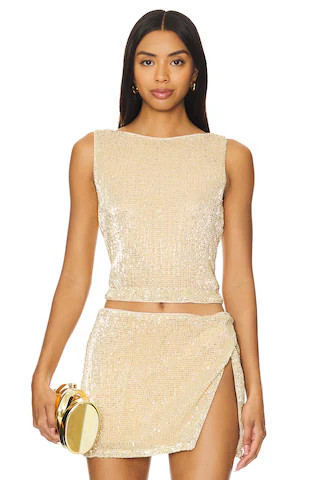 Selma Top in Gold | Revolve Clothing (Global)
