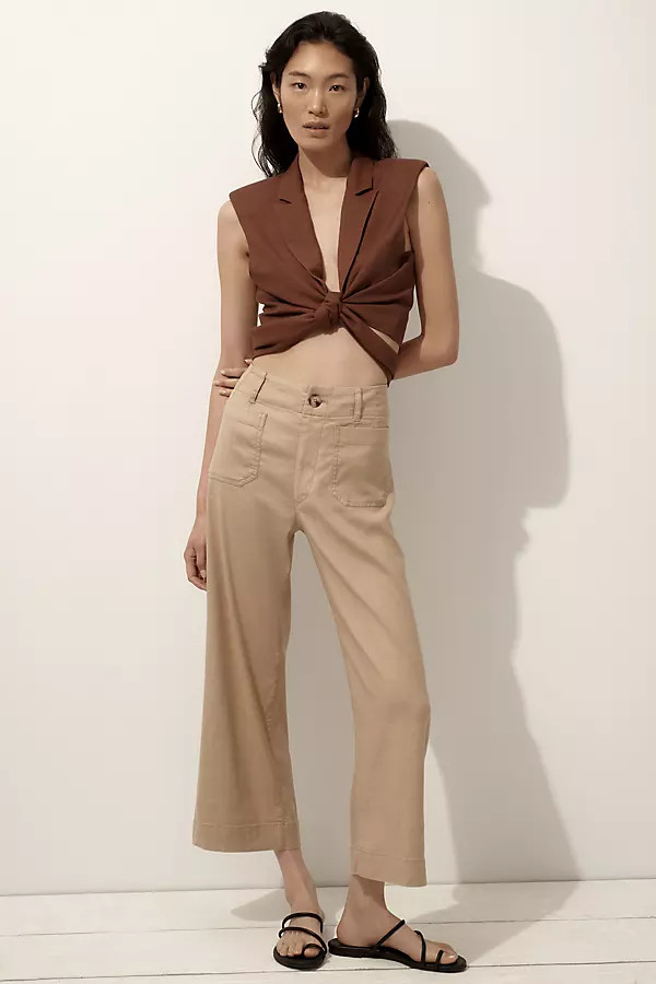 The Colette Cropped Wide-Leg Pants by Maeve: Linen Edition | Anthropologie (US)