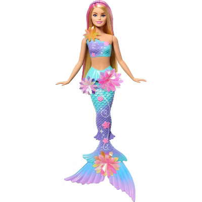 Barbie Flower Magic Mermaid Toy Doll with Surprise Blooming Flowers Feature, Long Blonde Hair wit... | Target