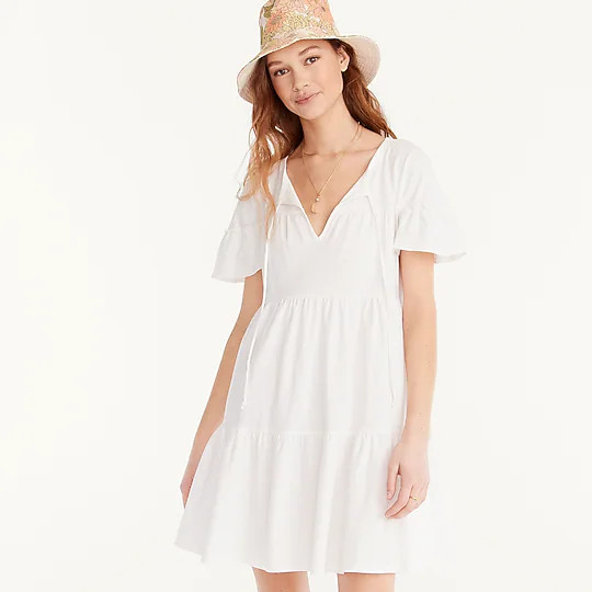 Broken-in jersey tiered mini dress | J. Crew US
