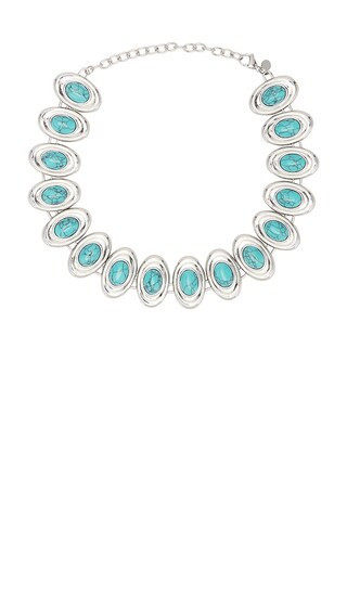 petit moments Burke Necklace in Metallic Silver,Teal. | Revolve Clothing (Global)