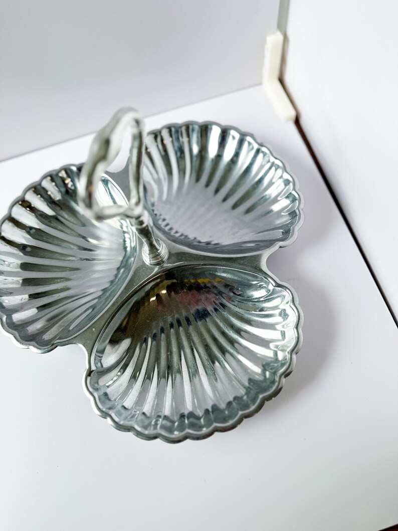 Vintage Leonard Silver Tone Shell Dish – Shell Candy Dish, Scalloped Silverplate, 3 Sections, M... | Etsy (US)