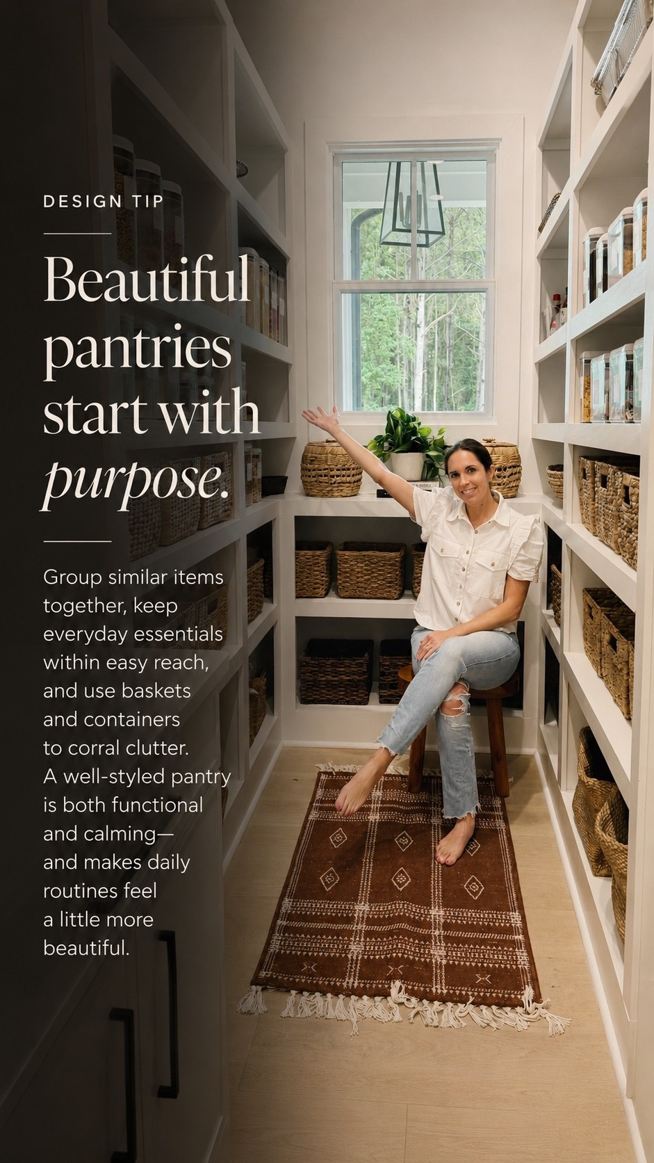 Pantry organization is just as much about interior design as it is about function. 🤎 When designing a pantry, I love mixing practical pantry storage with beautiful details—clear canisters for everyday staples, woven baskets to hide visual clutter, and natural textures to add warmth. Thoughtful pantry design makes your kitchen organization work harder while still feeling like a beautiful extension of your home. Shop my favorite pantry organization, storage baskets, canisters, home decor, and interior design finds below. 🤍🏡

#LTKHome #LTKSaleAlert #LTKmomlife