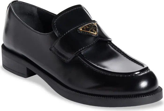 Triangle Logo Patent Leather Loafer (Women) | Nordstrom