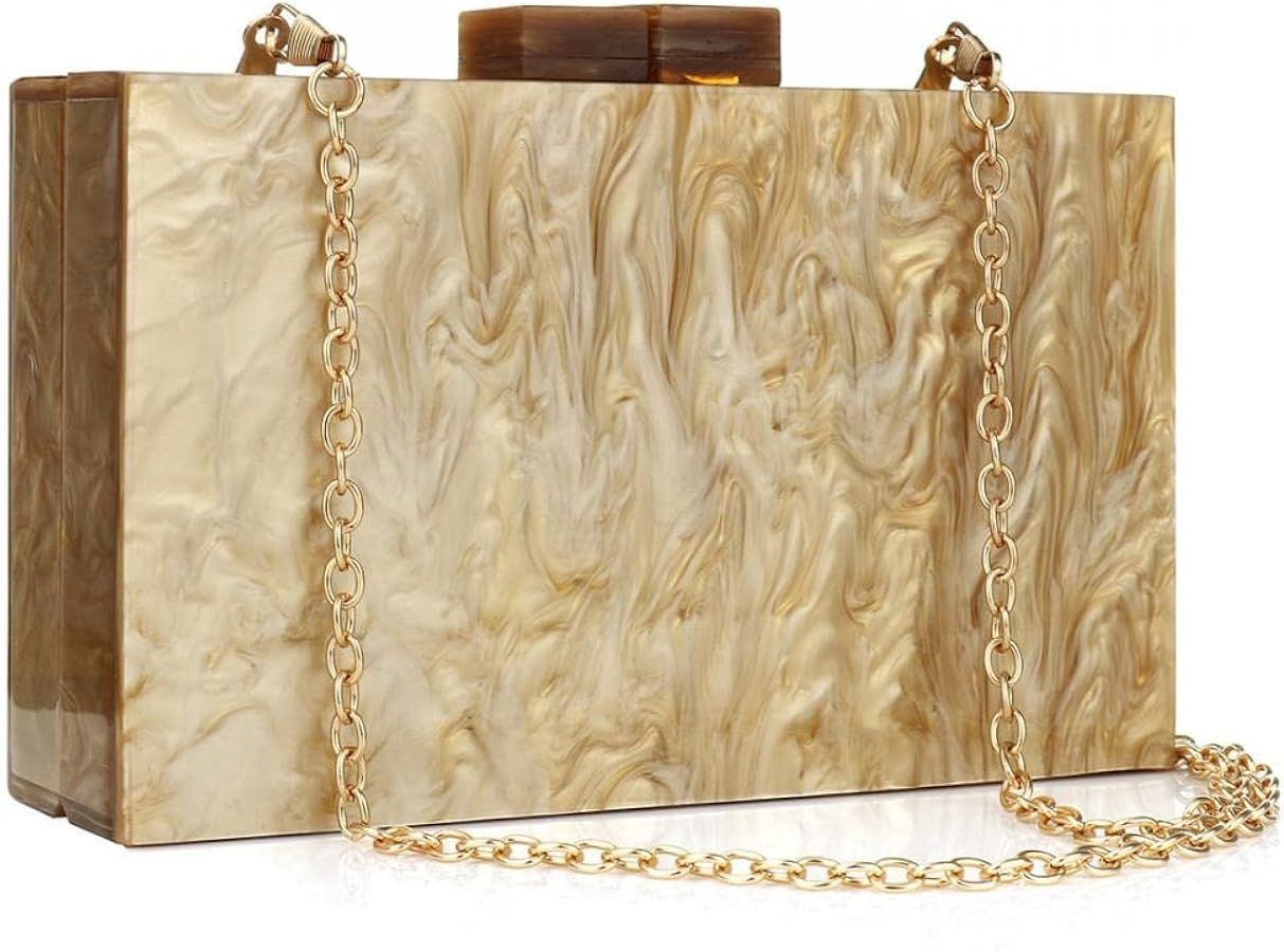 Women Evening Clutch Bags Acrylic Box Envelope Purse Handbags Lady Party Wedding Banquet Bag Shou... | Amazon (US)