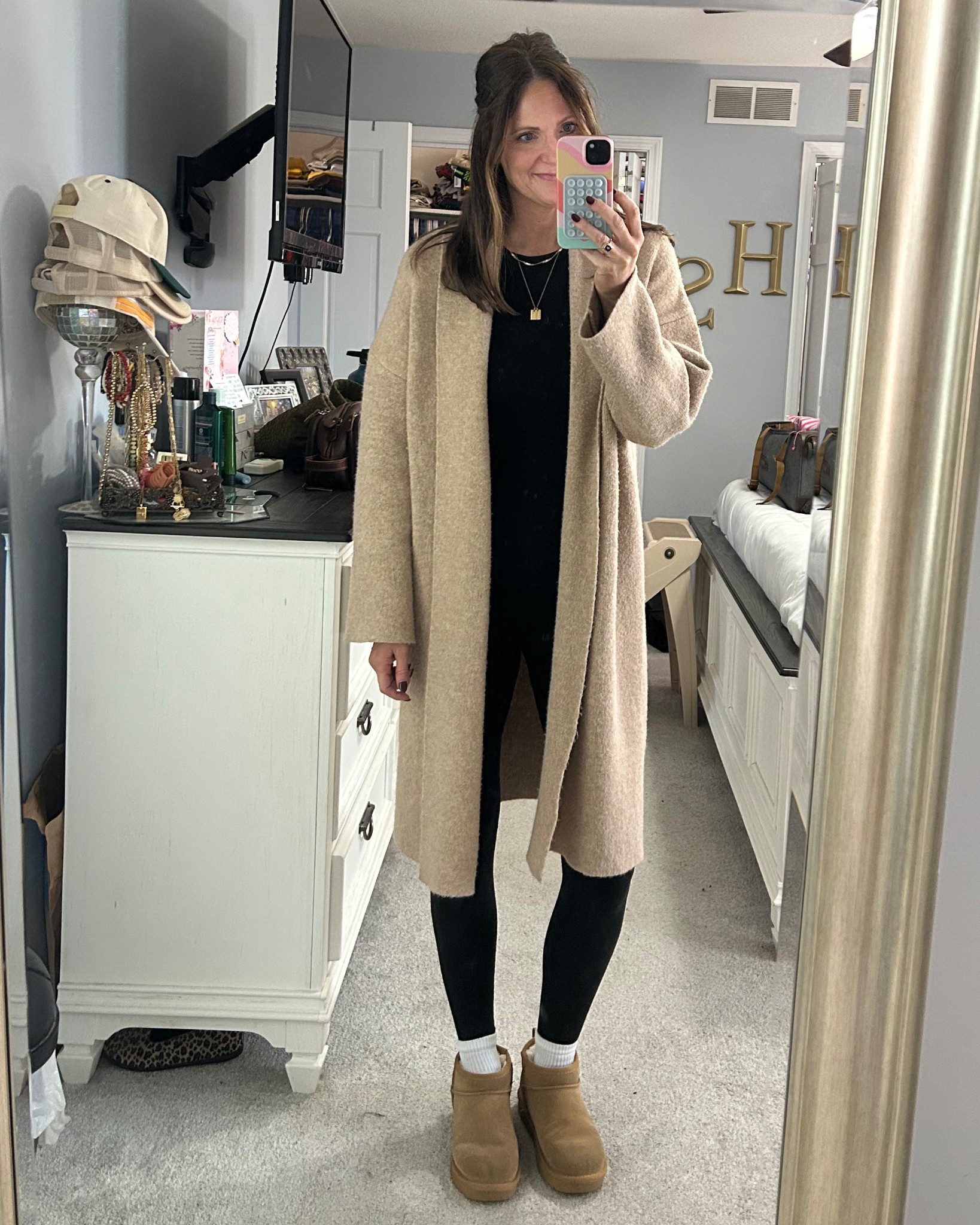 Head to toe Amazon and head to toe on sale! ☺️ My travel fit of the day 🚗 Going out of town for a long weekend with my hubby so I put on the comfiest layers! ❤️ I got this long line cardigan last year and it’s one that I reach for over and over. It can be dressed up or down. Wearing a M for reference. My booties are 50% off, a perfect dupe and SO comfortable!! Would make a great gift! 🎁 

#LTKHoliday #LTKCyberWeek #LTKootd